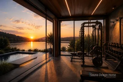 Fitnessraum zu Hause mit Sauna Fitnessraum zu Hause mit Sauna