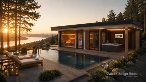 Luxuriöses Wellnesshaus am Balaton | Individuelle Sky Residence™ Sauna und Lebensraum Luxuriöses Wellnesshaus am Balaton | Individuelle Sky Residence™ Sauna und Lebensraum