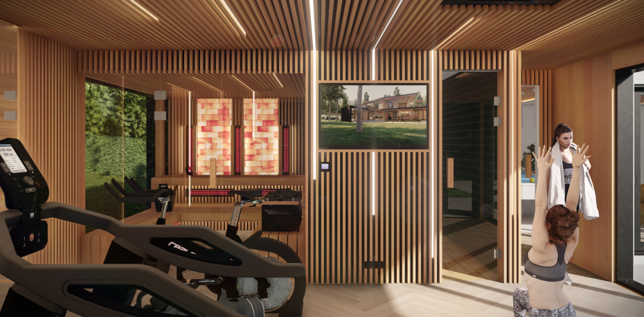 Design und Herstellung von Sauna-Wellness, privaten exklusiven Fitnessraum  