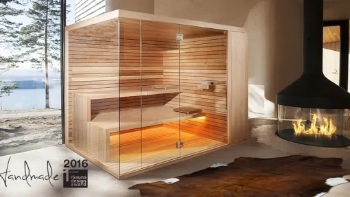 Biosauna mit Dampfgeneratorofen Biosauna mit Dampfgeneratorofen