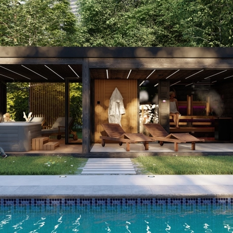 Premium individuelless Wellness Saunahaus