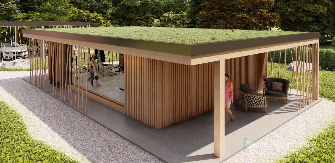 Sauna mit Gründach Bayern