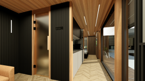 Innenliegender Verkehrsbereich im Wellness Rückzugsort