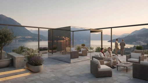 Mirror Nature Sauna mit Vordach