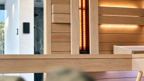 Sauna mit Infrarotpaneel