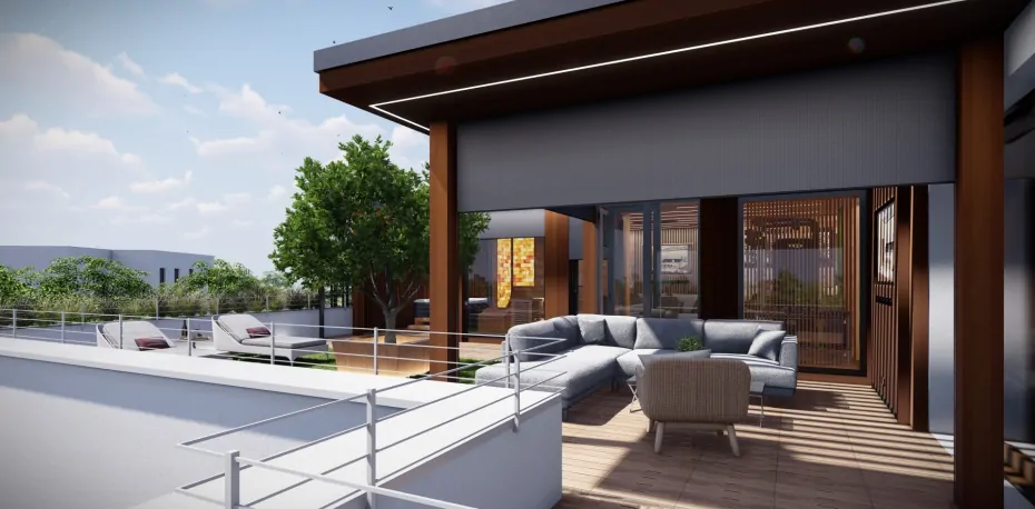 Exklusive Penthouse-Sauna-Wellness-Terrasse 