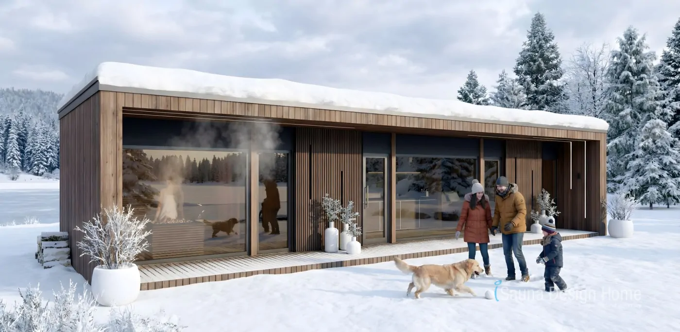 Ganzjährig nutzbarer Wellness Rückzugsort im Winter