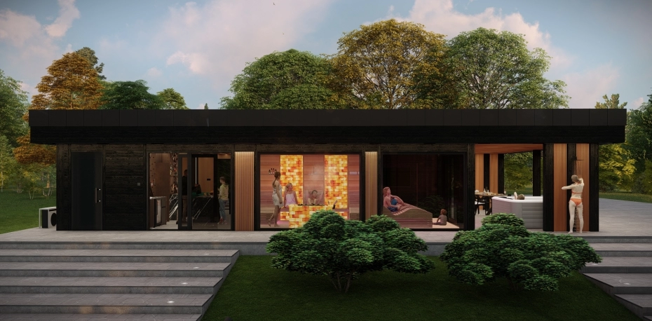 Privates Familien-Sauna- und Wellnesshaus im natürlichen Stil