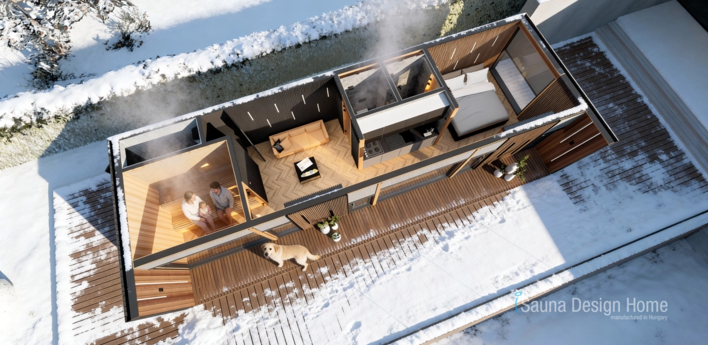 Schlafbereich im Wellness Rückzugsort mit Tageslicht