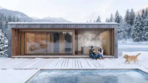 Außensauna, Wellnesshaus, Mini Ferienhaus in individuellen Größen