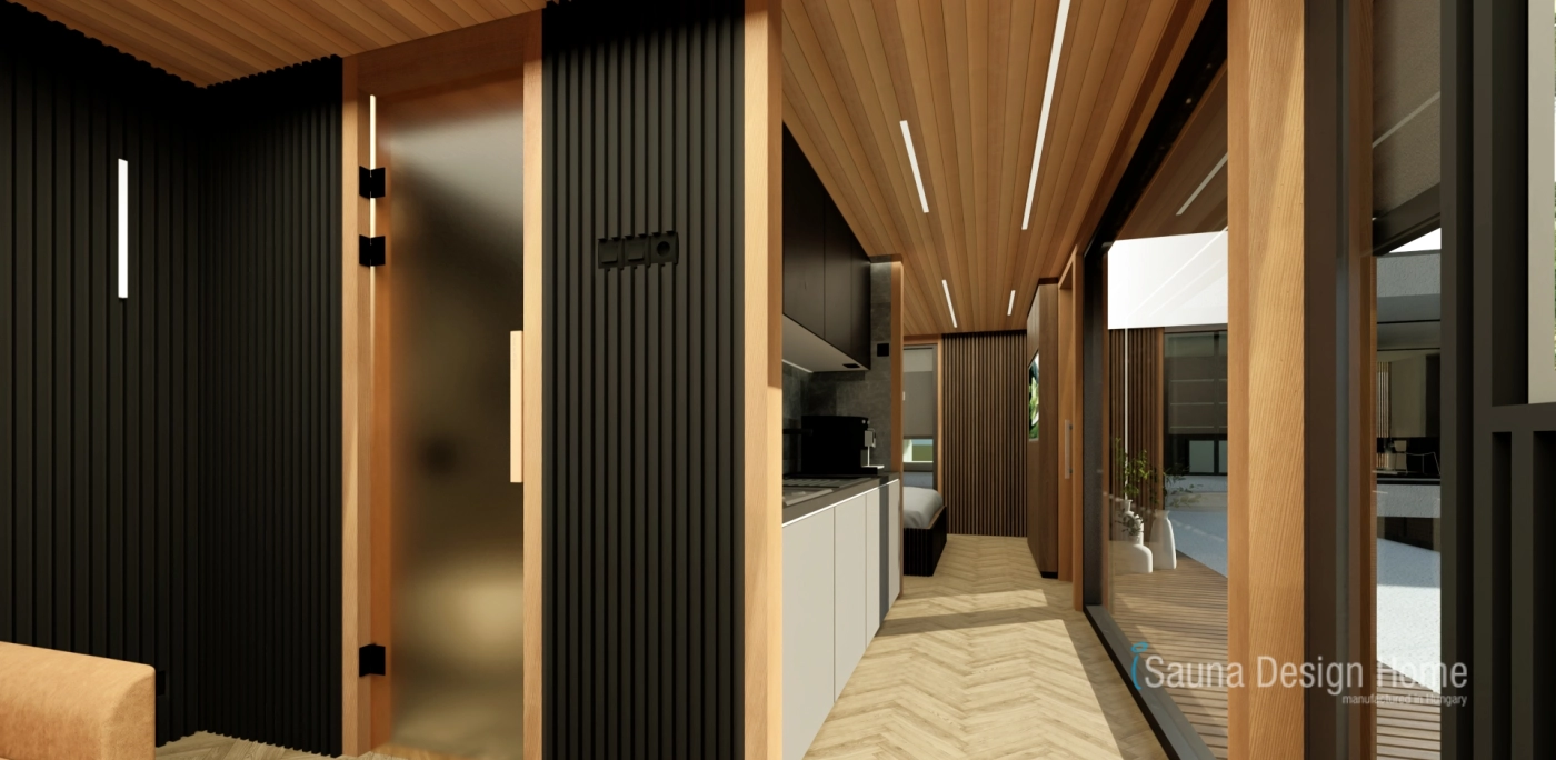 Innenliegender Verkehrsbereich im Wellness Rückzugsort