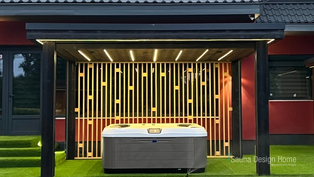 dach für jakuzzi sauna