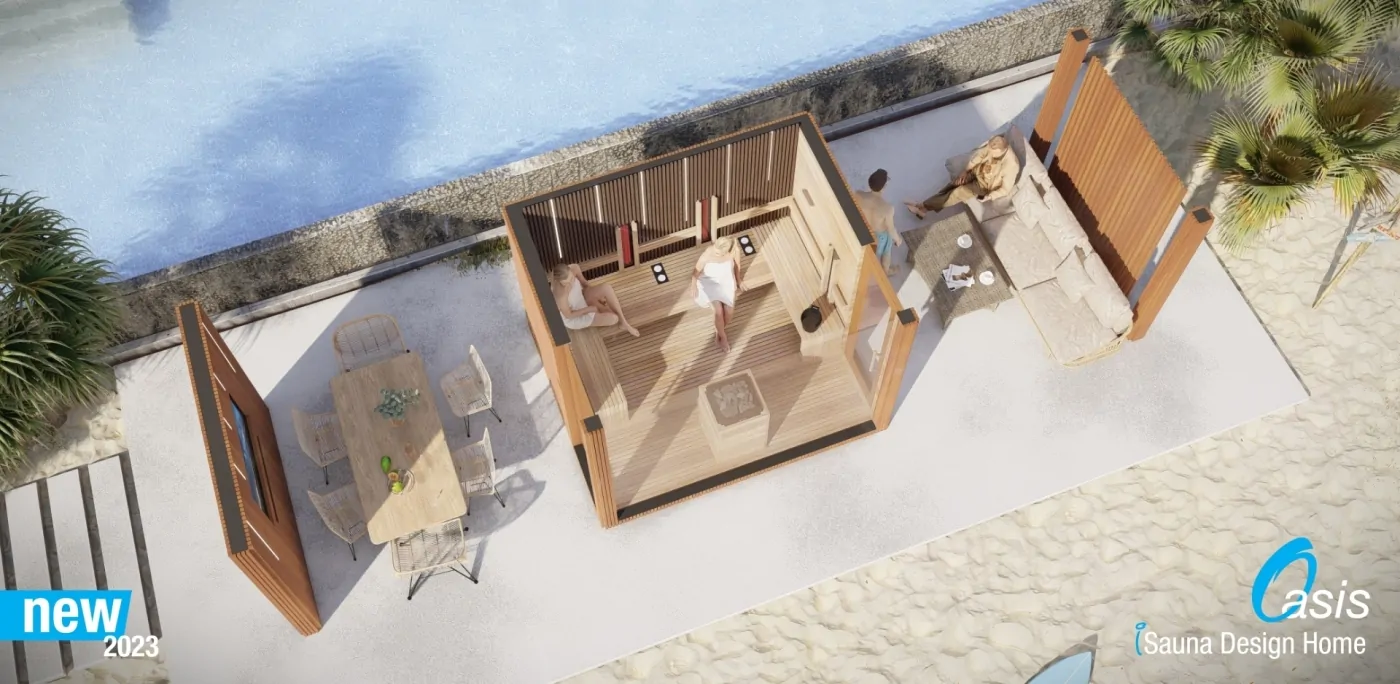 Premium Saunahaus Grundriss, Visualisierung - Oasis