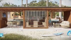Premium Saunahaus mit Terrassen und Holzlamellen - Oasis
