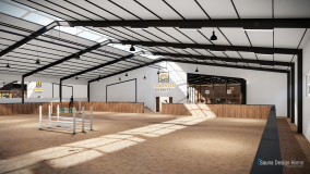 überdachter Springplatz