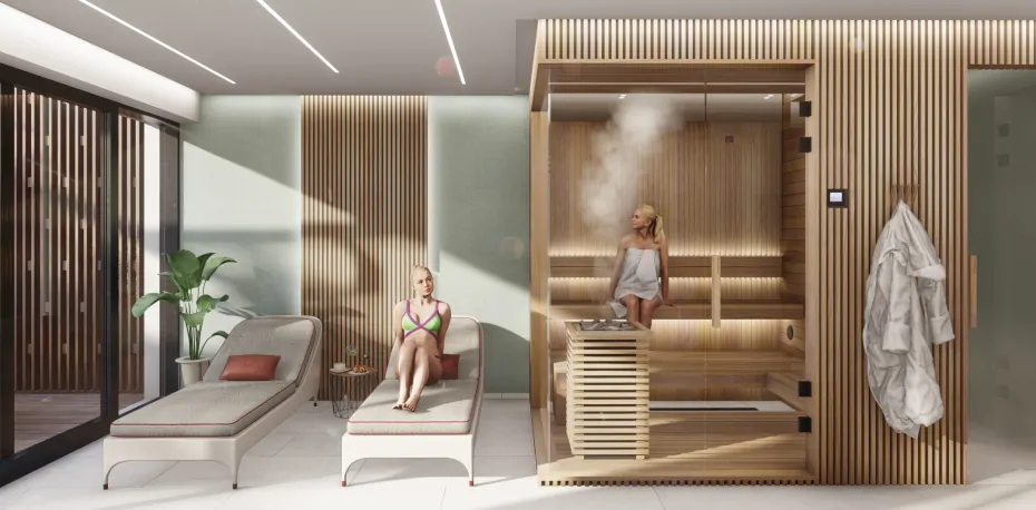 Privater Sauna-Wellness-Bereich, maßgeschneidert nach individuellen Bedürfnissen 