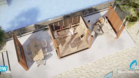 Premium Saunahaus Grundriss, Visualisierung - Oasis
